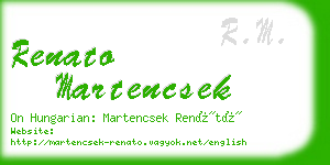 renato martencsek business card